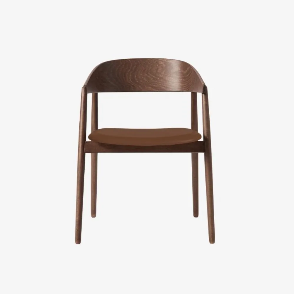Andersen Furniture Stue|Stole>AC2 Stol Røget Mat Lakeret Bøg Brun PU Læder