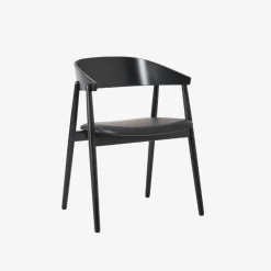 Andersen Furniture Stue|Stole>AC2 Stol Sort Mat Lakeret Bøg Sort PU Læder