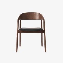 Andersen Furniture Stue|Stole>AC2 Stol Røget Mat Lakeret Bøg Sort Læder