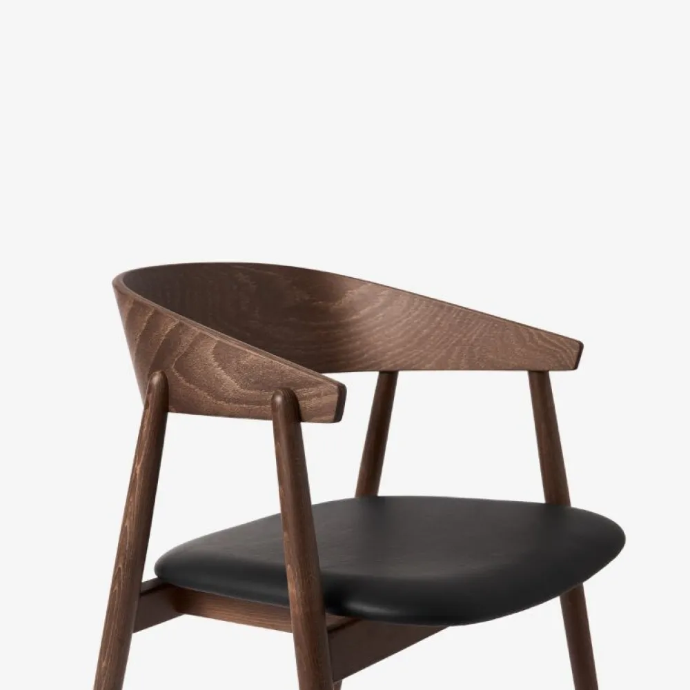 Andersen Furniture Stue|Stole>AC2 Stol Røget Mat Lakeret Bøg Sort Læder