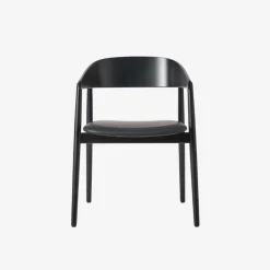 Andersen Furniture Stue|Stole>AC2 Stol Sort Mat Lakeret Bøg Sort Læder