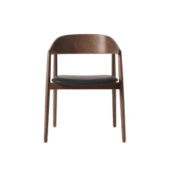 Andersen Furniture Stue|Stole>AC2 Stol Røget Mat Lakeret Bøg Sort PU Læder