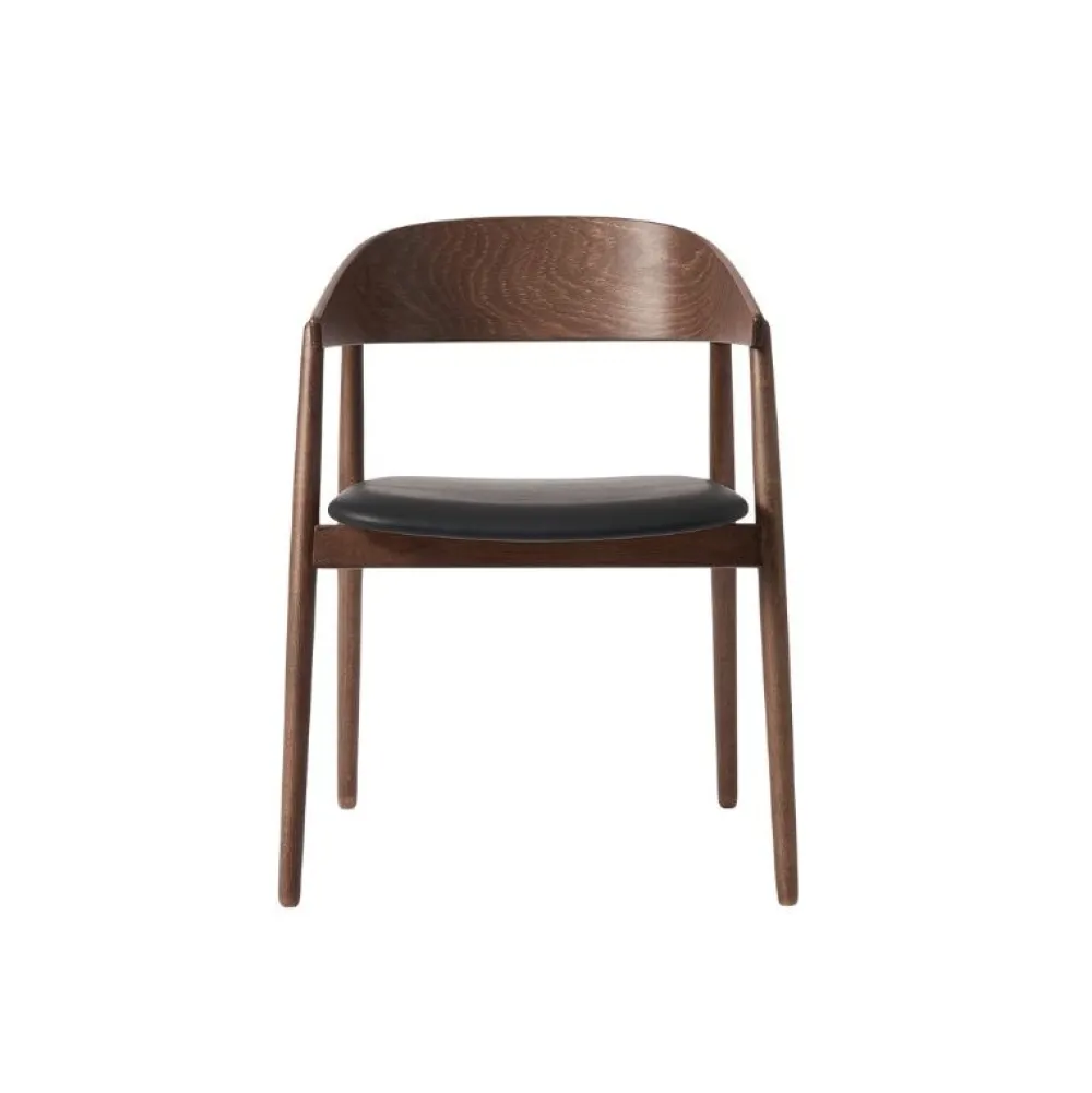 Andersen Furniture Stue|Stole>AC2 Stol Røget Mat Lakeret Bøg Sort PU Læder
