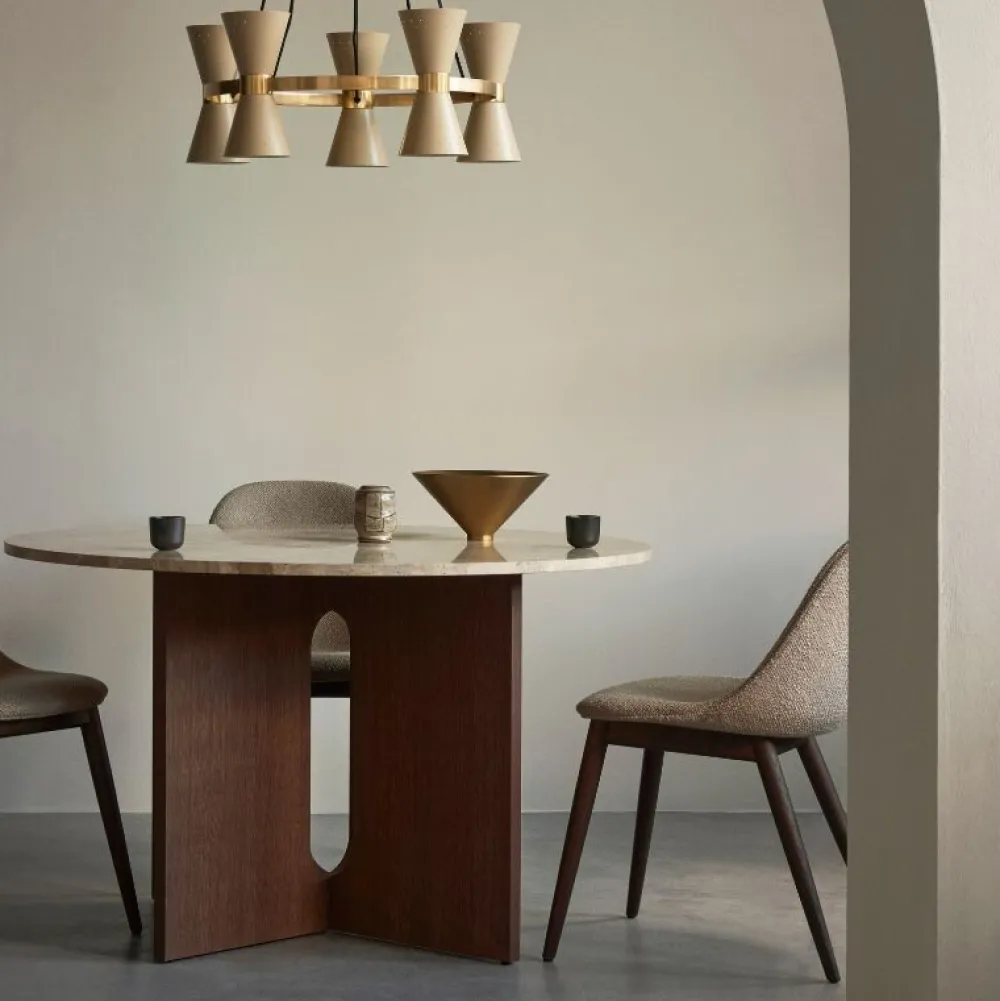 Audo Copenhagen Stue|Borde>Androgyne Dining Table Smoked Oak / Kunis Breccia Sand