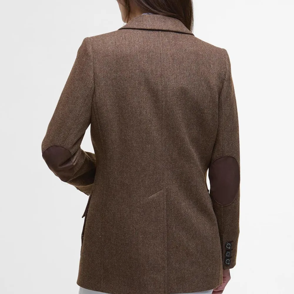 Dame Barbour Overdele>Elm Tailored Wool Blazer Military Brown