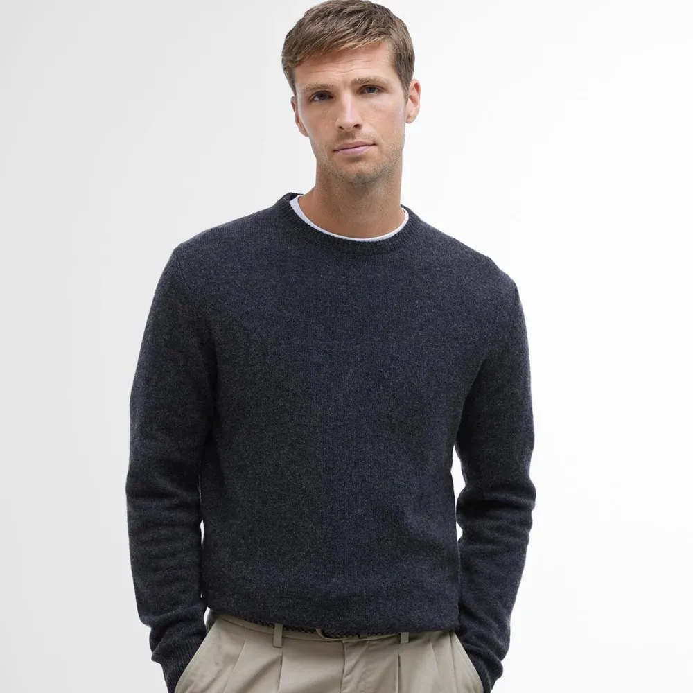 Barbour Overdele>Essential Crew-Neck Jumper Charcoal