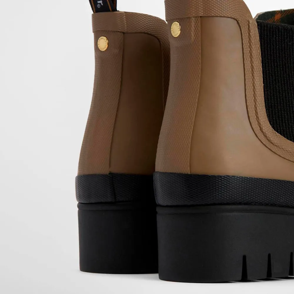 Dame Barbour Sko>Halton Ankle Wellingtons Military Brown/Black