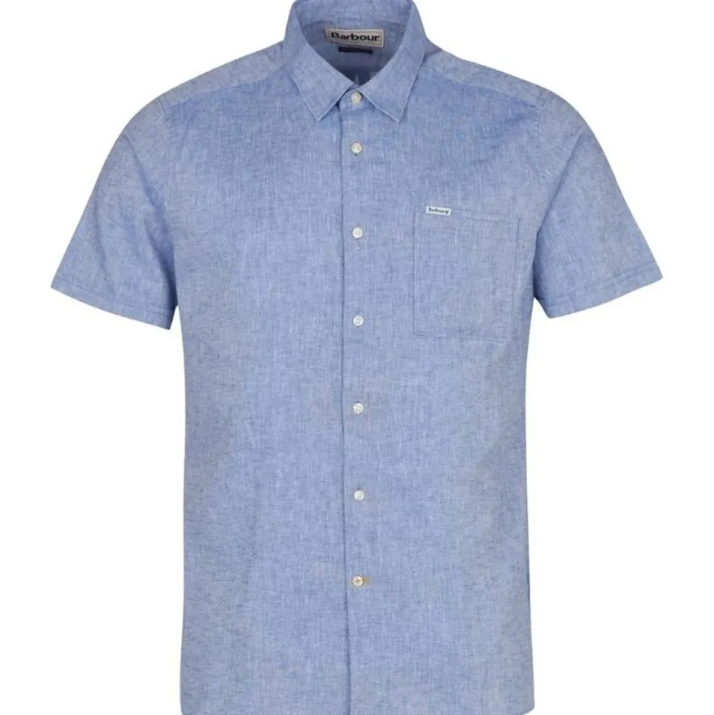 Barbour Overdele>Nelson Regular SS Shirt Blue