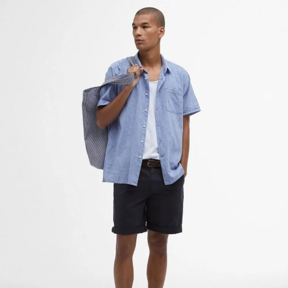 Barbour Overdele>Nelson Regular SS Shirt Blue