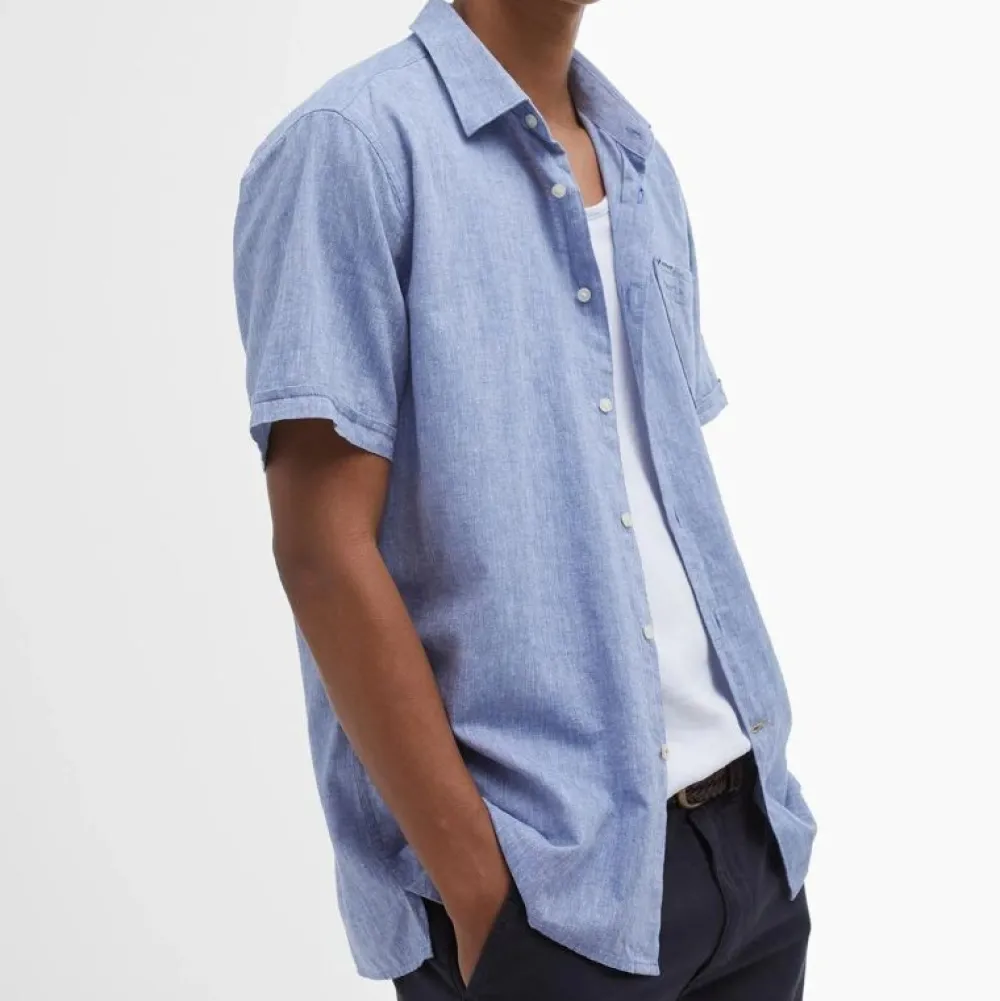 Barbour Overdele>Nelson Regular SS Shirt Blue