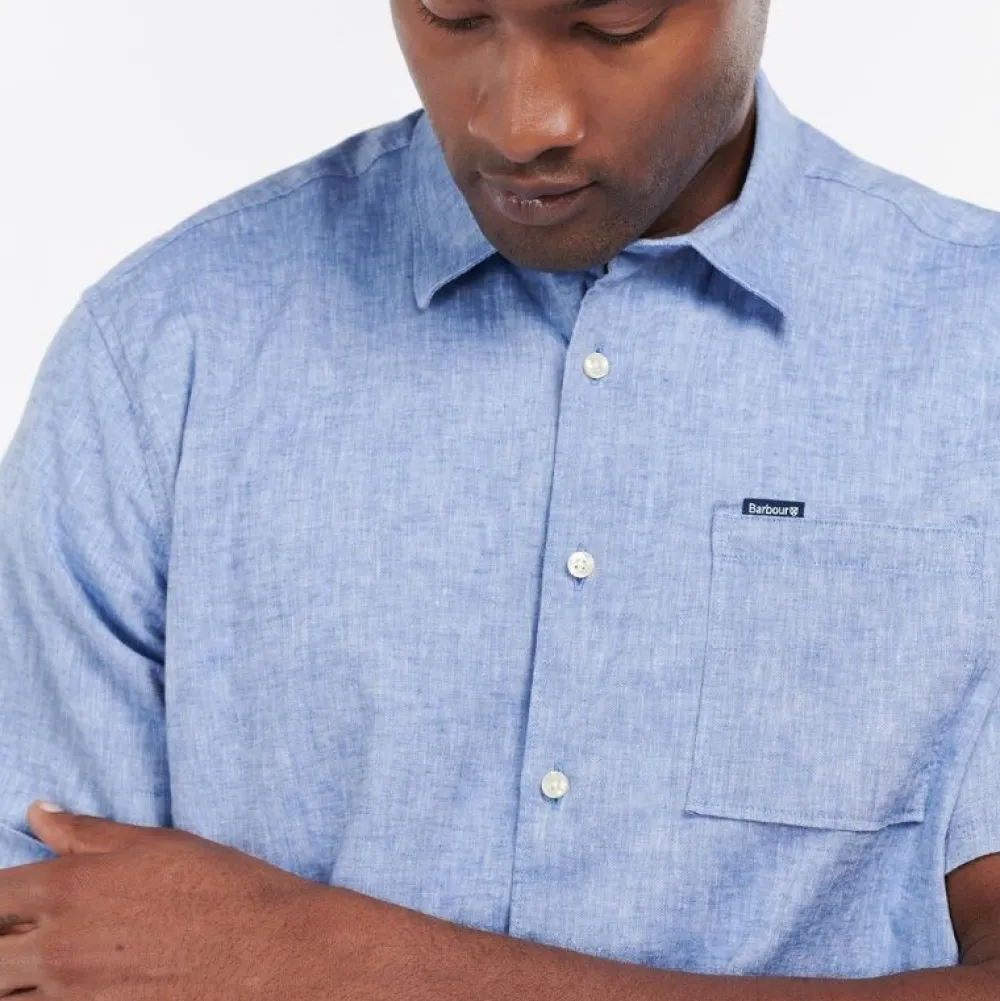 Barbour Overdele>Nelson Regular SS Shirt Blue