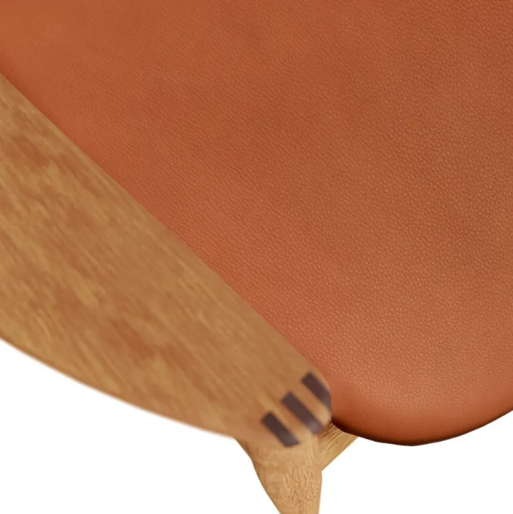 Bent Hansen Stole|Stue>Asger Loungestol Eg/Olie Cognac Zenso 2 Læder