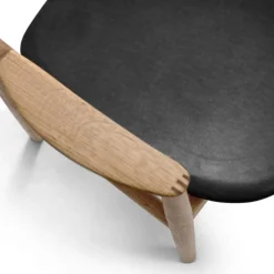Bent Hansen Stole|Stue>Asger Spisebordsstol Eg/Lys Olie Sort Zenso 2 Læder