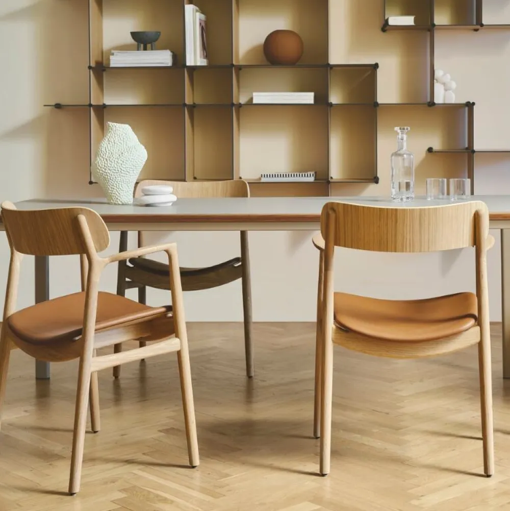 Bent Hansen Stole|Stue>Asger Spisebordsstol Eg/Lys Olie Cognac Zenso 2 Læder