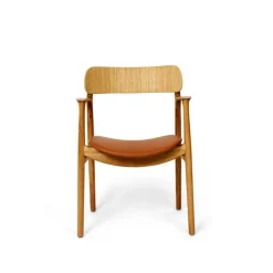 Bent Hansen Stole|Stue>Asger Spisebordsstol Eg/Olie Cognac Zenso 2 Læder