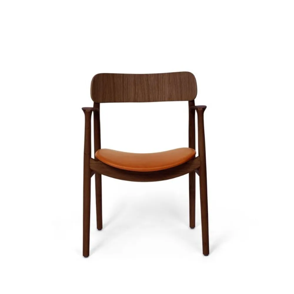 Bent Hansen Stole|Stue>Asger Spisebordsstol Eg/Røget Cognac Zenso 2 Læder