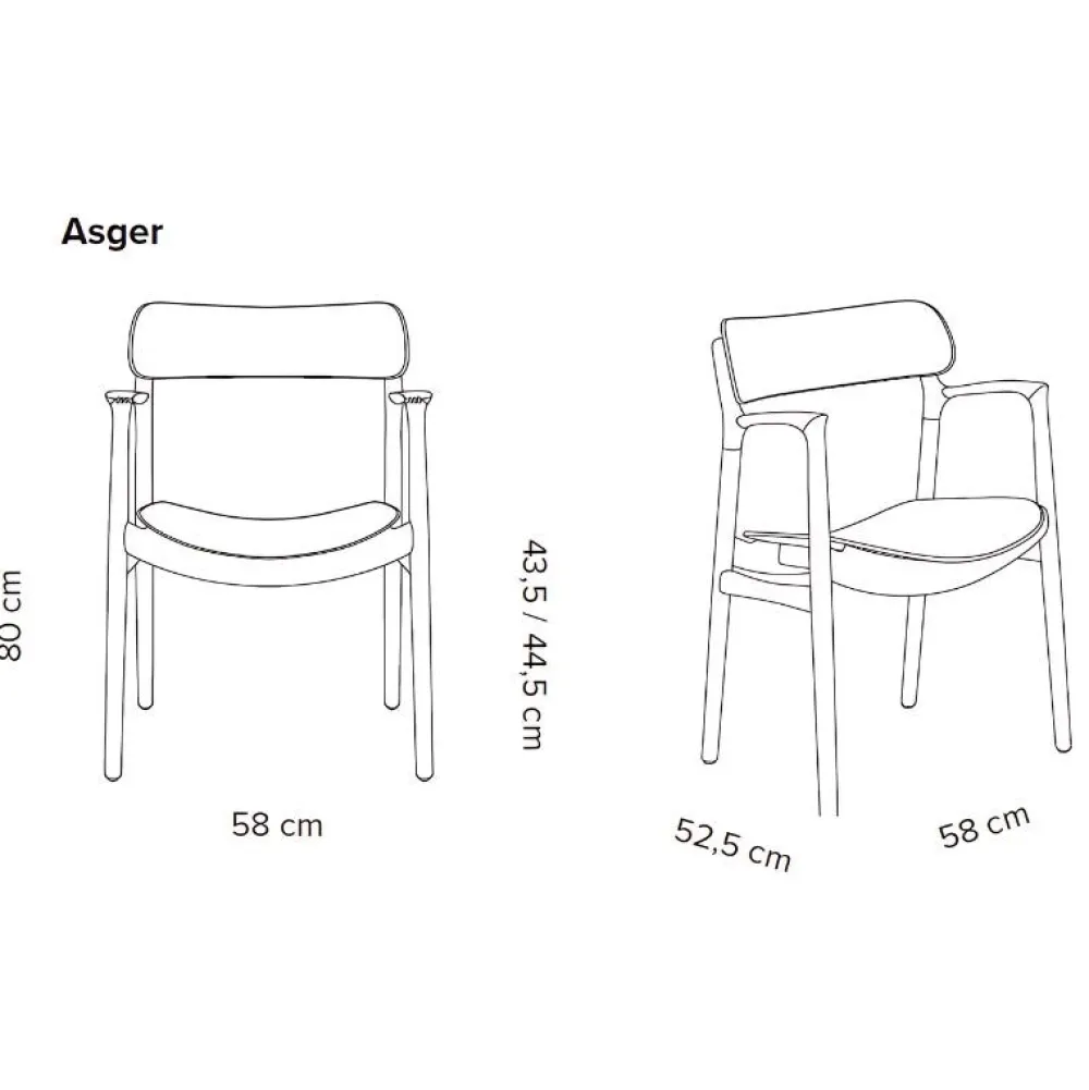 Bent Hansen Stole|Stue>Asger Spisebordsstol Sortlakeret Eg Cognac Zenso 2 Læder