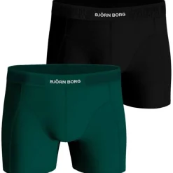 Björn Borg Underwear Underdele>Björn Borg Lyocell Boxer 2-Pack Boxershorts Sort / Grøn