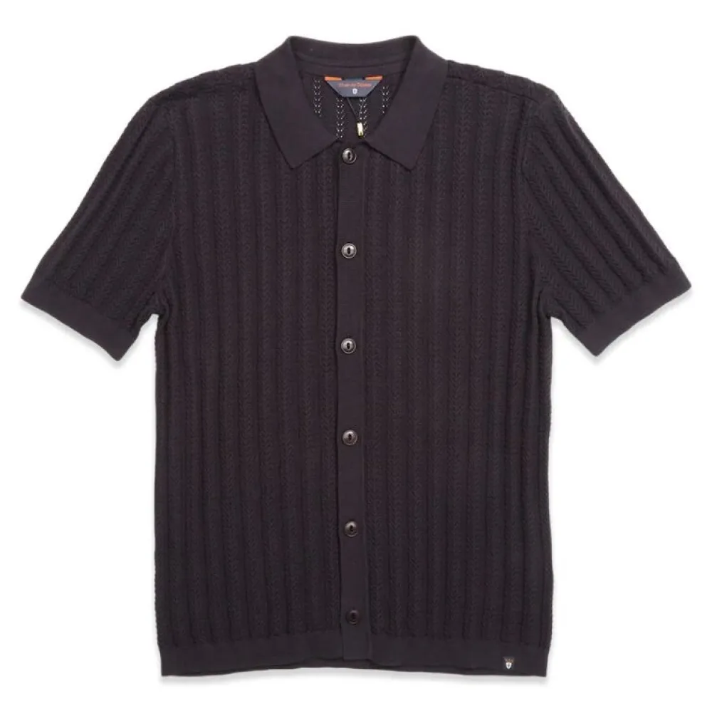 Blue De Gênes Overdele>Blue De Génes Compra Open Polo Knit Dark Navy