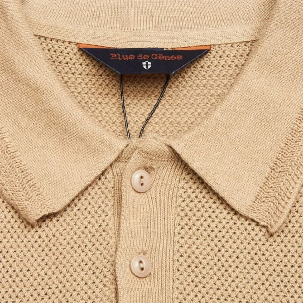 Blue De Gênes Overdele>Blue De Génes Filo Knit Polo Khaki