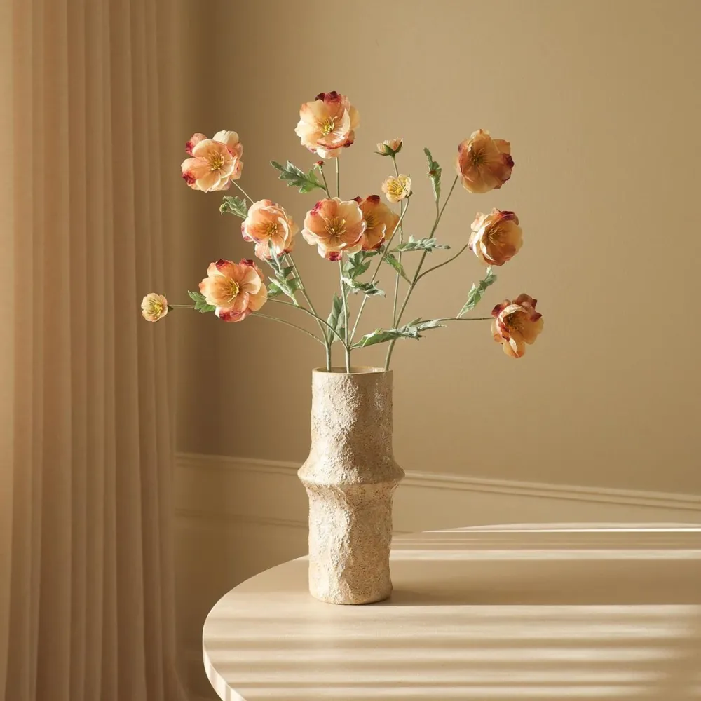 Botané Studios Kunstige Blomster>Four Heads Poppy Flower Rose