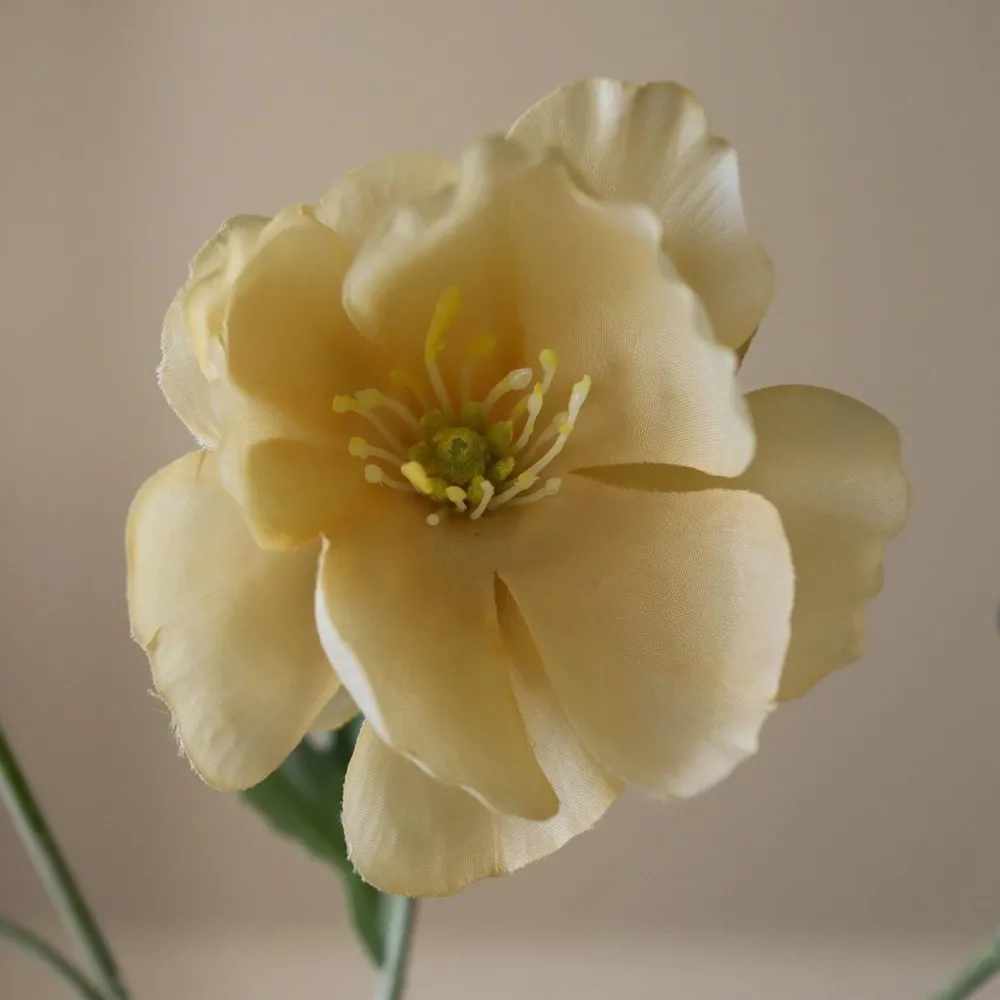 Botané Studios Kunstige Blomster>Four Heads Poppy Flower Yellow