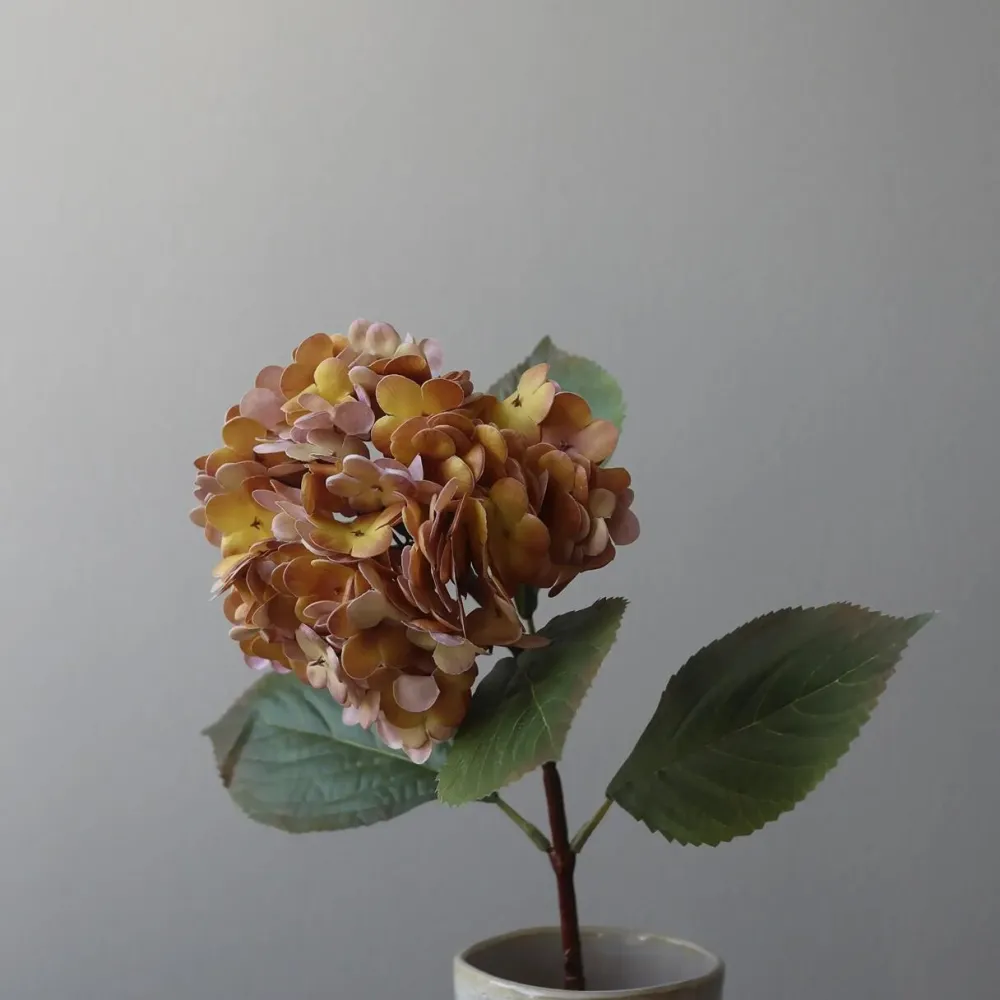 Botané Studios Kunstige Blomster>Hydrangea Flower Orange Small