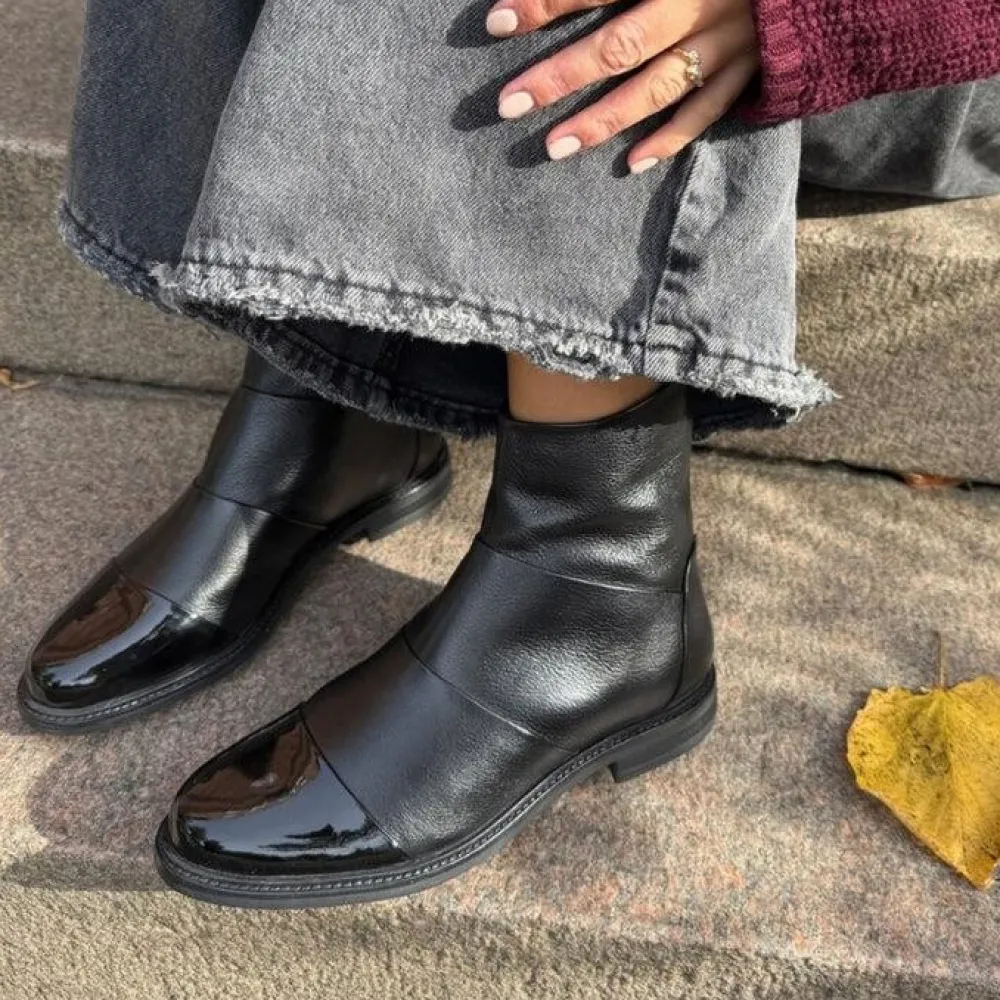 Dame Copenhagen Shoes Sko>Stephanie Black With Patent Toe