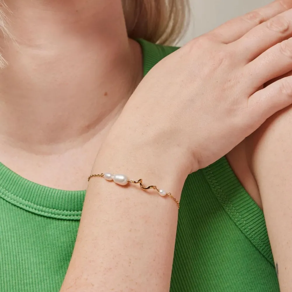 Dame Enamel Copenhagen Accessories|Smykker>Bracelet Pearlie Twist Gold-Plated