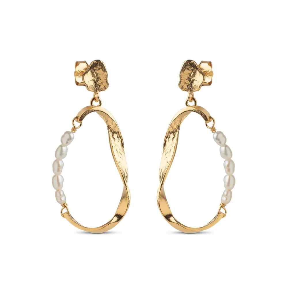 Dame Enamel Copenhagen Accessories|Smykker>Earrings Aloma Pearl Small Gold-Plated