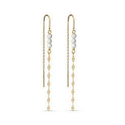 Dame Accessories>Enamel Copenhagen Earrings Yin Yang Chain Gold-Plated