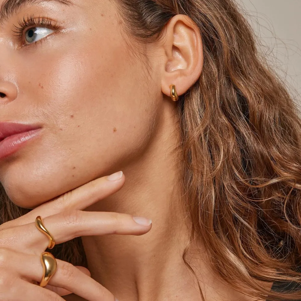 Dame Enamel Copenhagen Accessories|Smykker>Hoops Gianna Small Gold-Plated