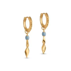 Dame Enamel Copenhagen Accessories|Smykker>Hoops Moa Steel Blue Gold-Plated