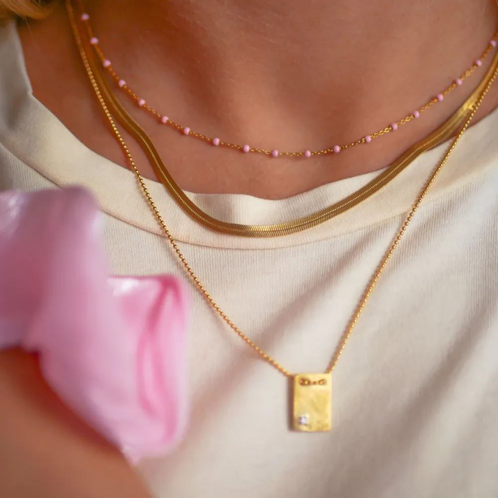 Dame Enamel Copenhagen Accessories|Smykker>Necklace Caroline Gold-Plated