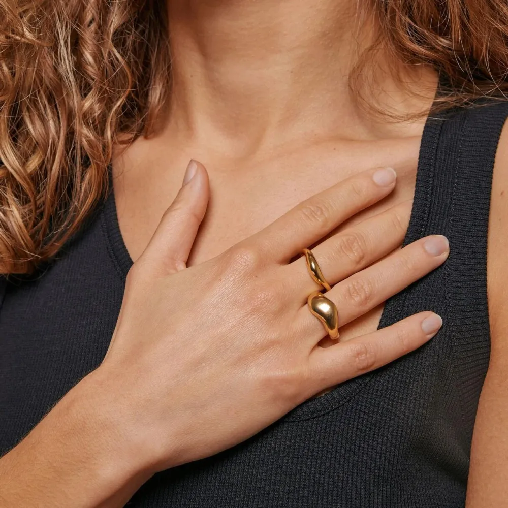 Dame Enamel Copenhagen Accessories|Smykker>Ring Agnete Large Gold-Plated