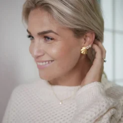 Enamel Copenhagen Smykker>Wave Earrings Gold-Plated