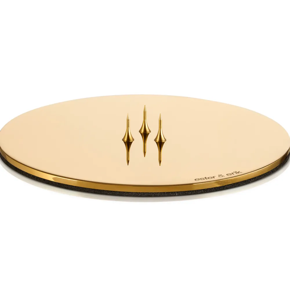 Ester & Erik Adventsstager>Lyseplatte Blank Guld Mellem