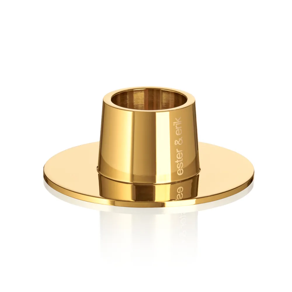 Ester & Erik Adventsstager>Lysestage Blank Guld Mellem