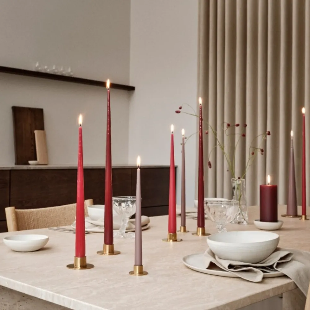 Ester & Erik Adventsstager>Lysestage Børstet Guld Mellem