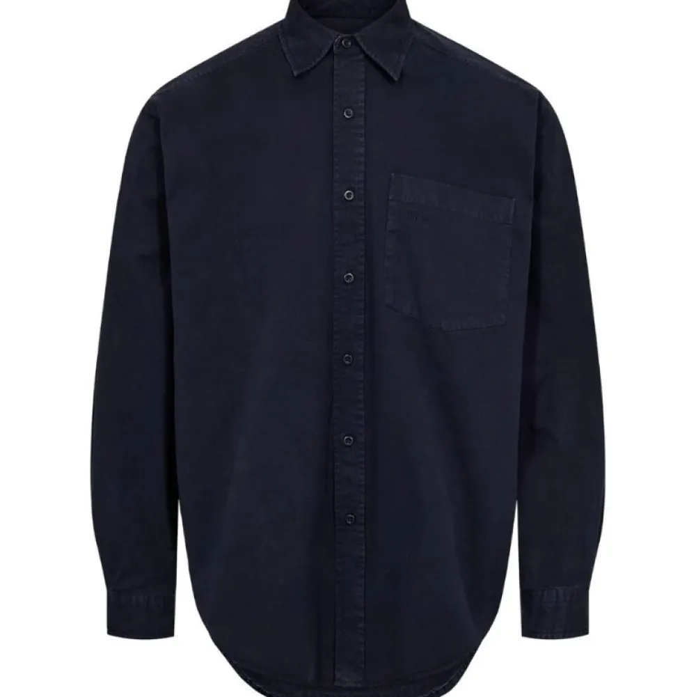 ET AL ORIGINALS Overdele>ET AL Erten Long Sleeve Shirt Navy