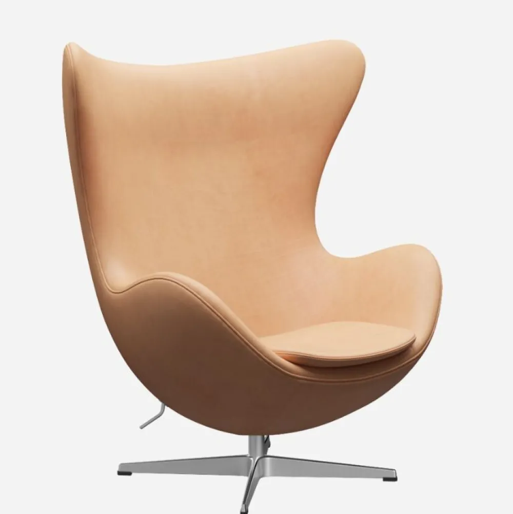 Fritz Hansen Stue|Stole>3316 Ægget Natural Læder