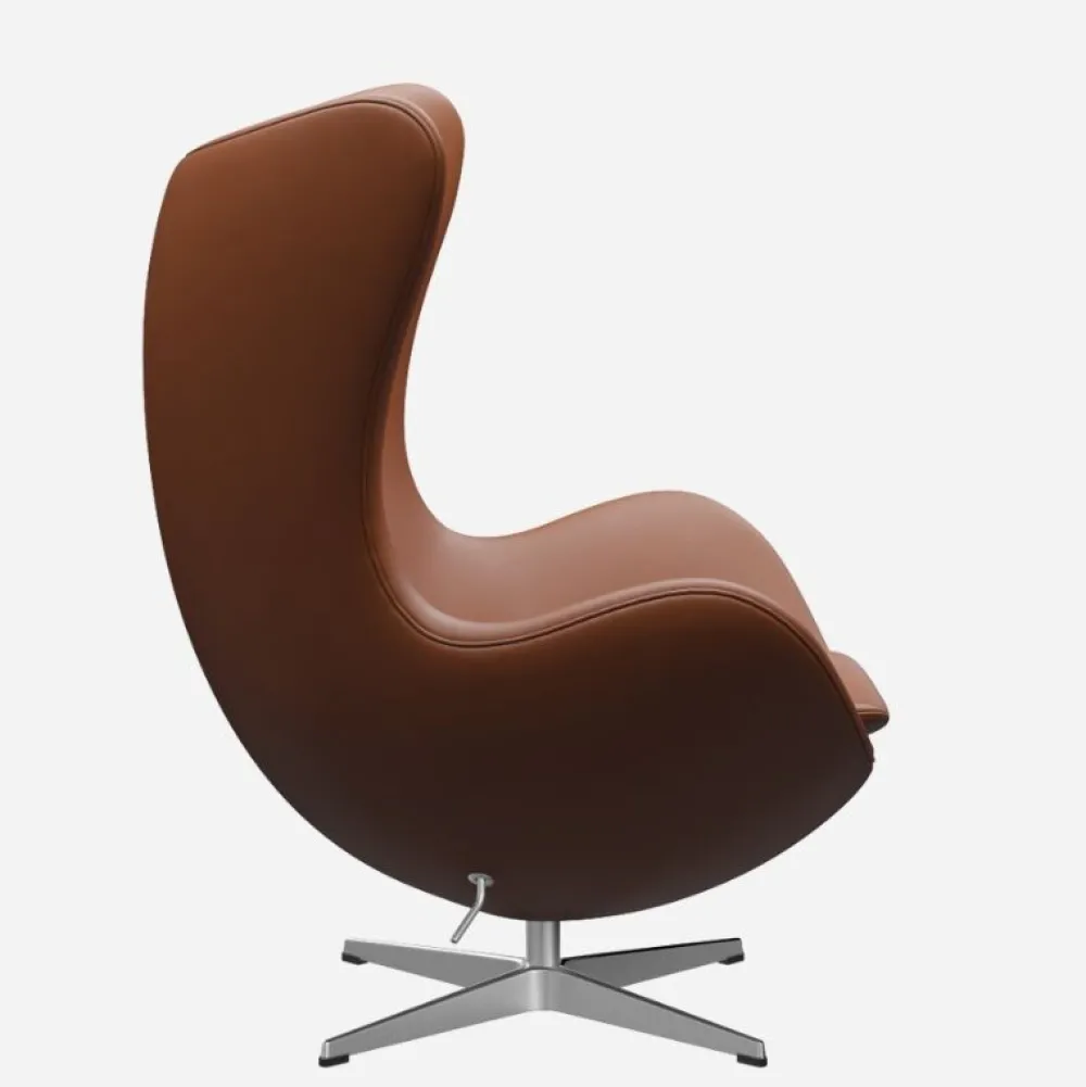 Fritz Hansen Stole|Stue>3316 Ægget Valnød Essential Læder Inkl. Fodskammel