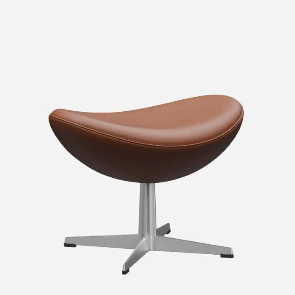 Fritz Hansen Stole|Stue>3316 Ægget Valnød Essential Læder Inkl. Fodskammel