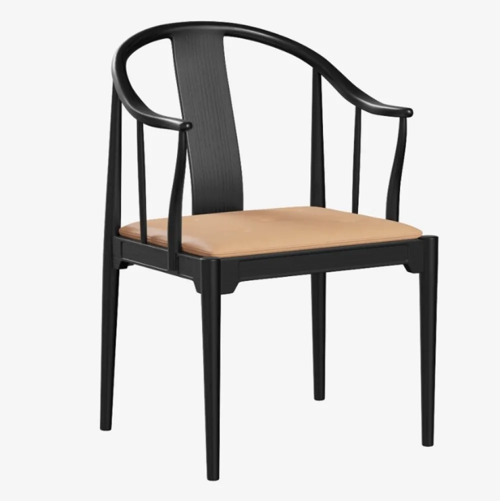 Fritz Hansen Stole>4283 Kinastolen Sort Ask