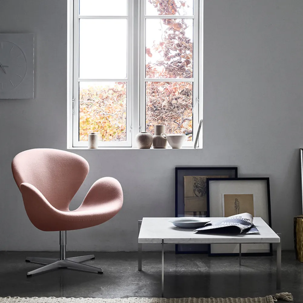 Fritz Hansen Stole>3320 Svanen Loungestol Stof