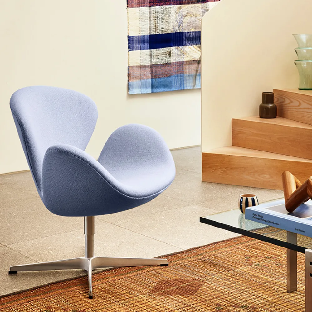 Fritz Hansen Stole>3320 Svanen Loungestol Stof