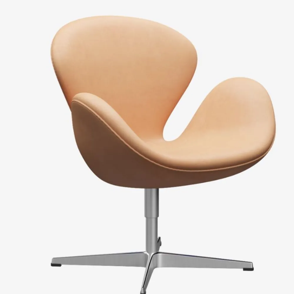 Fritz Hansen Stue|Stole>3320 Svanen Natural Læder