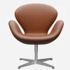 Fritz Hansen Stole|Stue>3320 Svanen Valnød Essential Læder