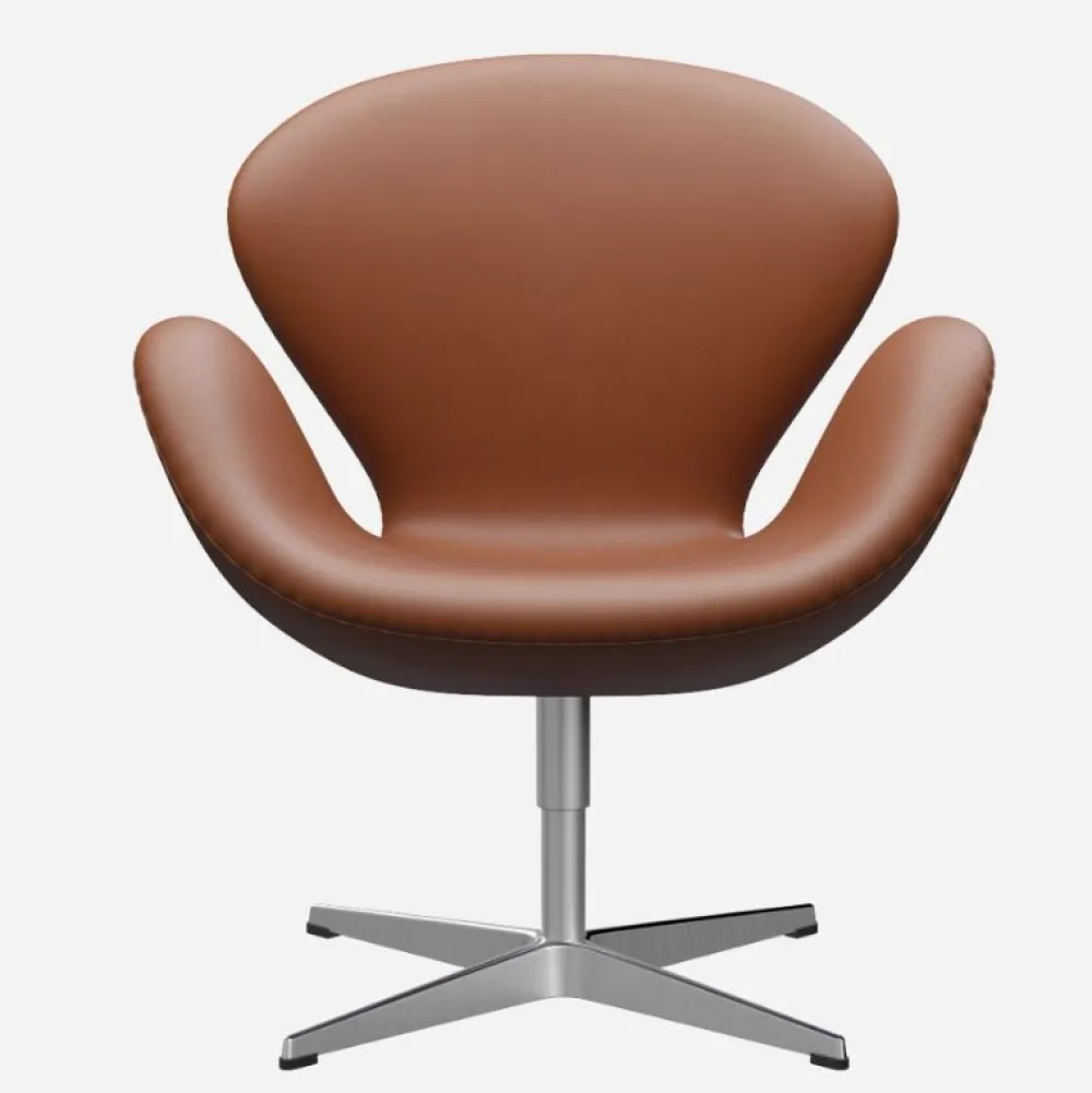 Fritz Hansen Stole|Stue>3320 Svanen Valnød Essential Læder