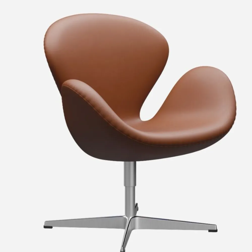 Fritz Hansen Stole|Stue>3320 Svanen Valnød Essential Læder